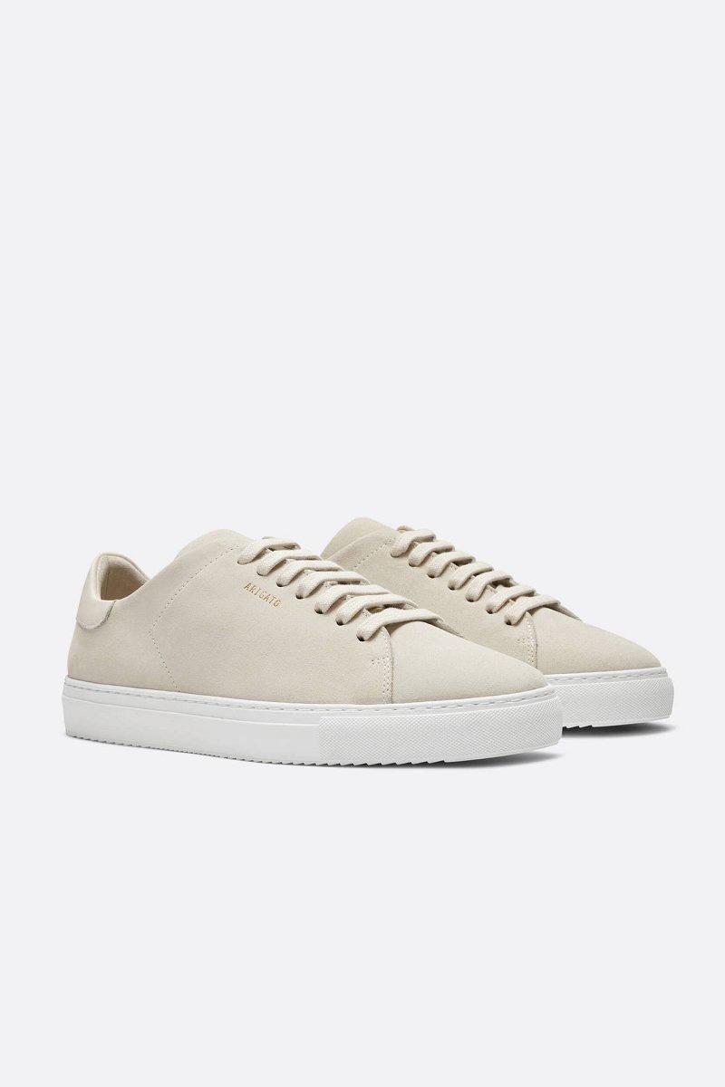 Basket Axel Arigato CLEAN 90 SUEDE Blanche Blanche Homme | HZN-44526384